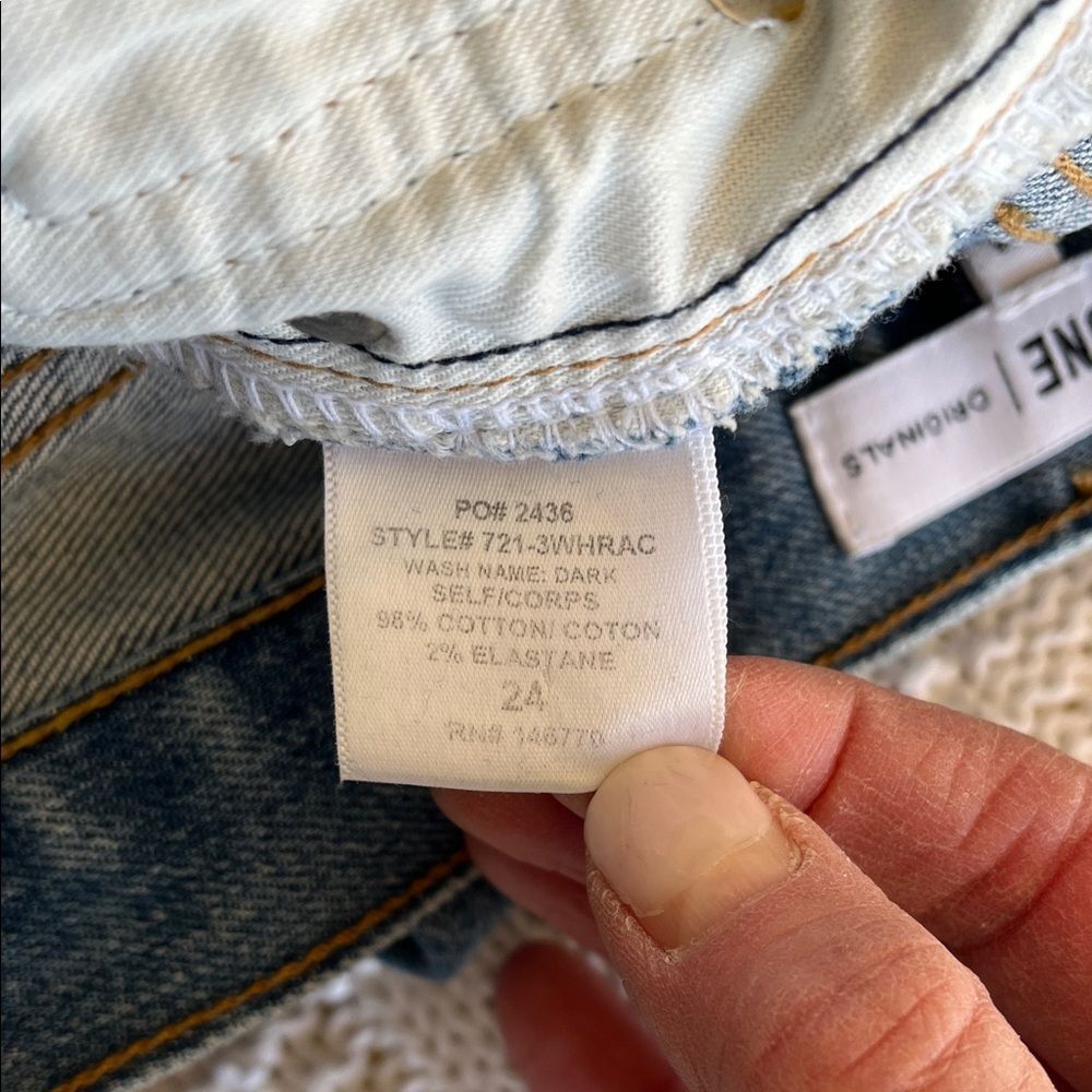 Re/Done Originals High Rise Stretch 2017 Dark Wash Sz 24 - Picture 8 of 10